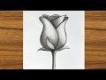 How to draw a beautiful rose  very easy pencil drawing  beginners drawing tutorials step by step