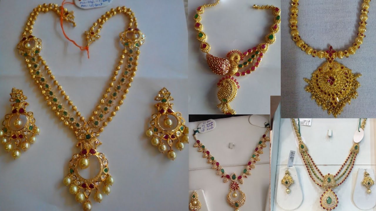 Grt Necklace Designs With Weight And Price Pictures