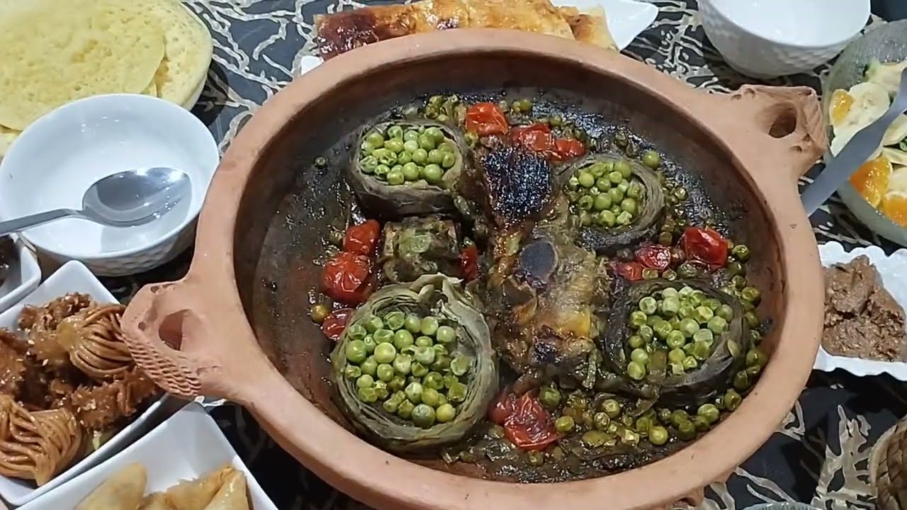 🌙🌙🌙طاجين باللحم والقوق والجلبانة راوعة روتين تحضيرات فطور رمضان كريم من سحور حتال لفطور 