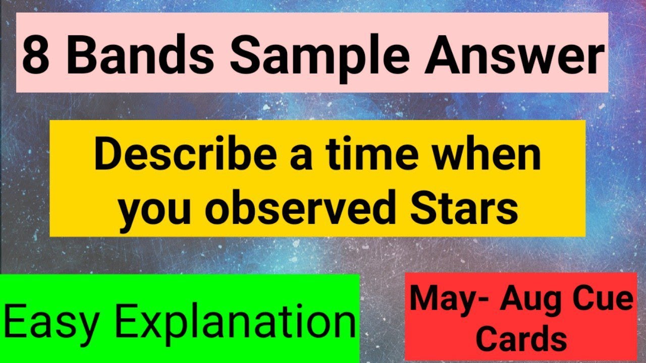 Опишите случай, когда вы наблюдали за звёздами. Карточка-подсказка с 8 полосками. Пример ответа |...