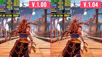 Launch (v1.00) vs Patch (v1.04) - Horizon Zero Dawn PC - FPS Comparison - GTX 1070 - 1080p