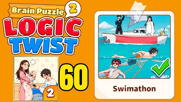Brain puzzle 2 logic twist level 60 solution walkthrough ( swimathon ) 