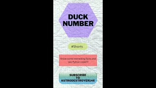 How can you tell whether a Number is a Duck Number or not - By writing a Python Script!! #Shorts