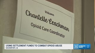 What opioid settlement funds are being used for in Scott County, Iowa