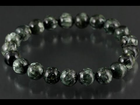 セラフィナイト10ミリ玉 ブレスレット / Seraphinite Bracelet - YouTube