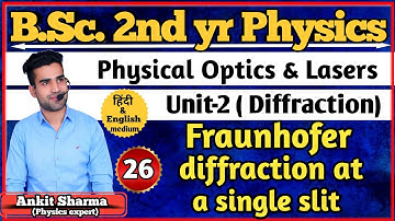 Fraunhofer Diffraction at a single Slit |B.Sc.2nd yr Physics
