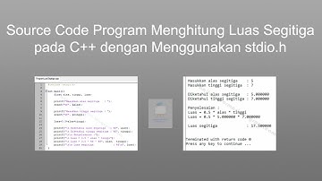 Source Code Program Menghitung Luas Segitiga C++ menggunakan stdio.h