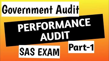 PERFORMANCE AUDIT | SAS Exam | Government Audit (Part-1)