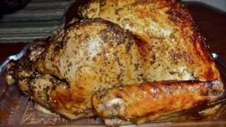 Perfect herb roasted turkey recipe that has a crisp skin and juicy,
flavorful meat! this cooks up gorgeous with medium golden color
speckled wit...