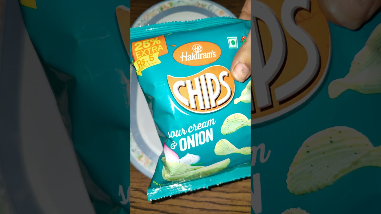Haldirams Chips Sour Cream Onion Rs. 5 short food unboxing snacks 