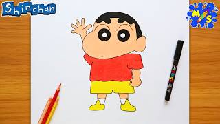 How to Draw Shin-chan Step by Step | Easy Crayon Shin-chan Drawing Tutorial
