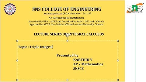 Integral Calculus Lecture Series-4 | Karthik V | SNS Institutions