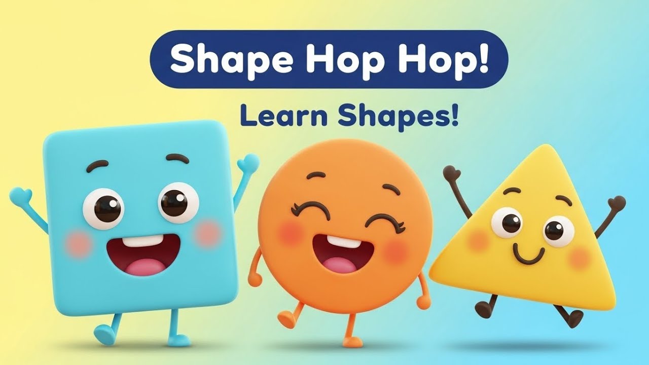 Learn Shapes for Kids cartoon | Shape Hop Hop Song