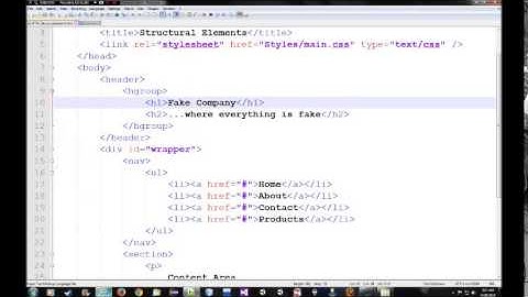 HTML Tutorial - HTML5 Structural Elements