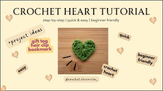 How to crochet a Heart? Quick & Easy Crochet Heart | Crochet Heart Tutorial+ Project Ideas 💛