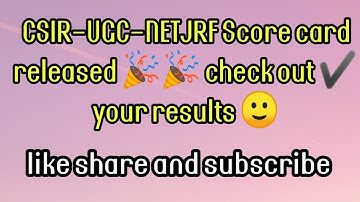 CSIR UGC NET JUNE Score card released🥳🎉 check out ✔️ #csirnet