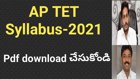 AP TET Syllabus 2021