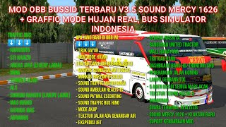 MOD OBB BUSSID TERBARU V3.5 SOUND MERCY 1626 + GRAFFIC MODE HUJAN REAL | BUS SIMULATOR INDONESIA