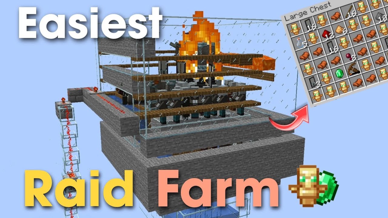 Easiest Minecraft raid farm , 5 totem of undying per raid , Minecraft ...