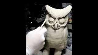 How to make Ceramics owl.  陶芸：粘土で手びねりフクロウ作ってみた
