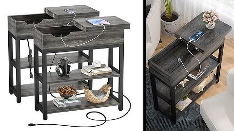 Sofa Side Table with USB Ports and Outlets By Aheaplus