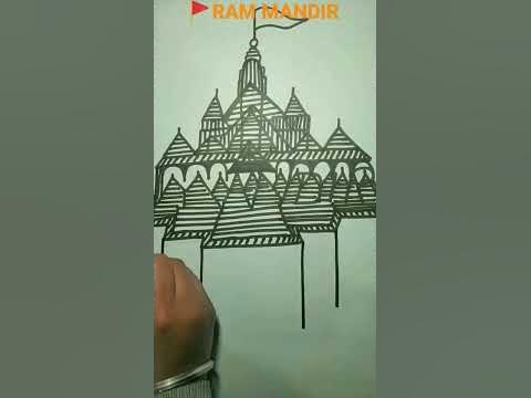 ||Jay shree Ram🚩||How to draw a Ram Mandir Drawing with Ram Mandir name ...