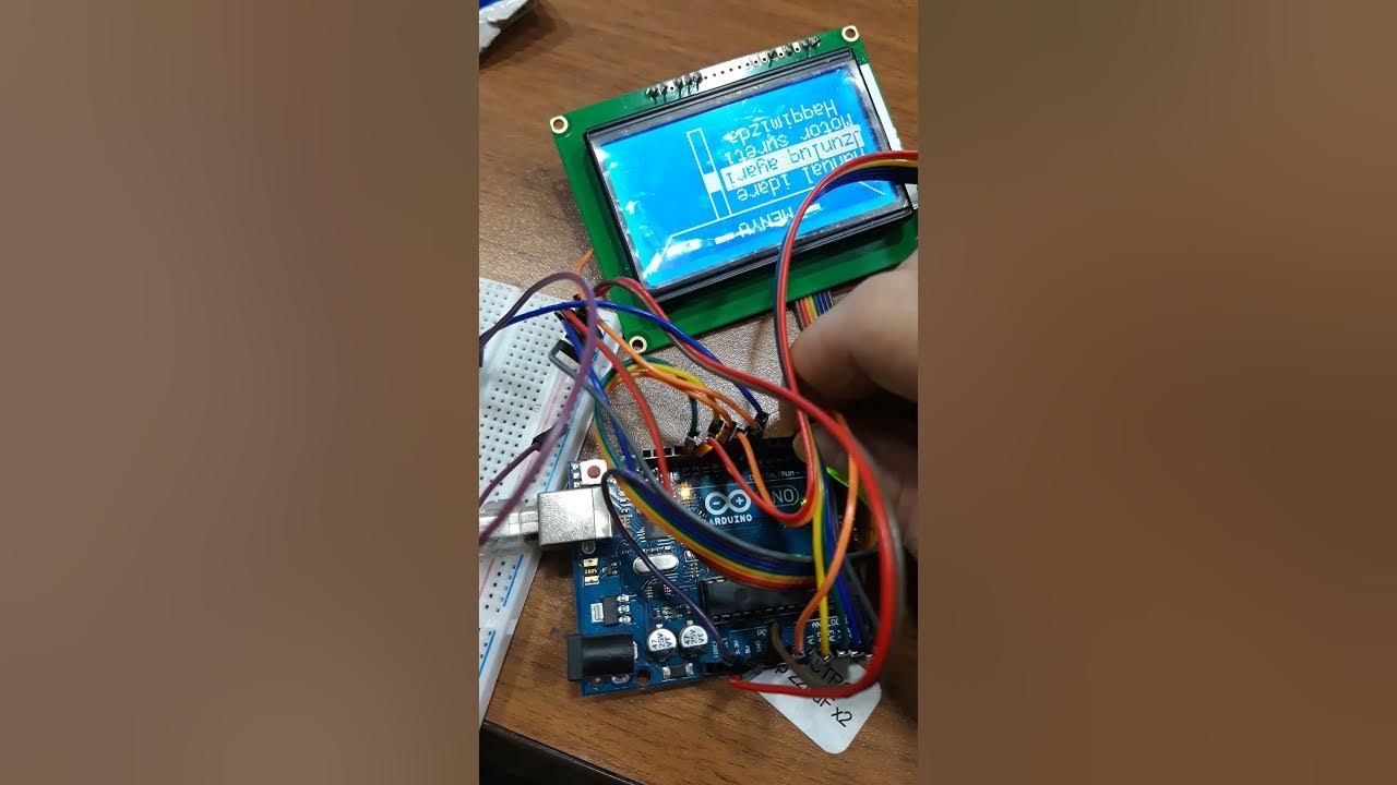 Graphic LCD st7920 u8glib arduino demo menu - YouTube
