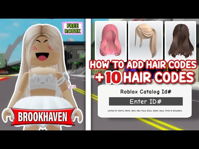 HOW TO ADD ID HAIR CODES + 10 HAIR ID CODES FOR BROOKHAVEN 🏡RP ROBLOX 🤩✨️  