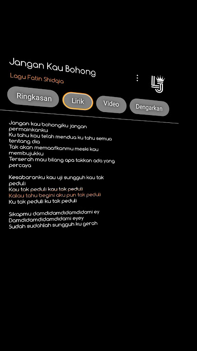 Jangan kau bohong -fatin Shidqia @SonyMusicID #laguviral #lirikmusikindonesia