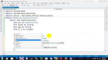 How to export from database to excel using VB NET 2012