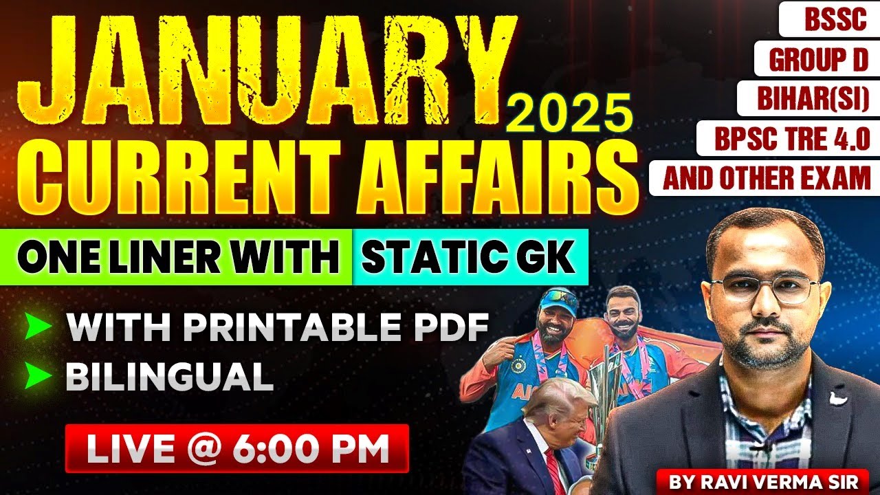 Stay Updated with January 2025 Current Affairs | One-Liner GK + Static ...