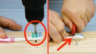 Drill A Hole In The Toothbrush Push A Screw Through Then Separate The Head