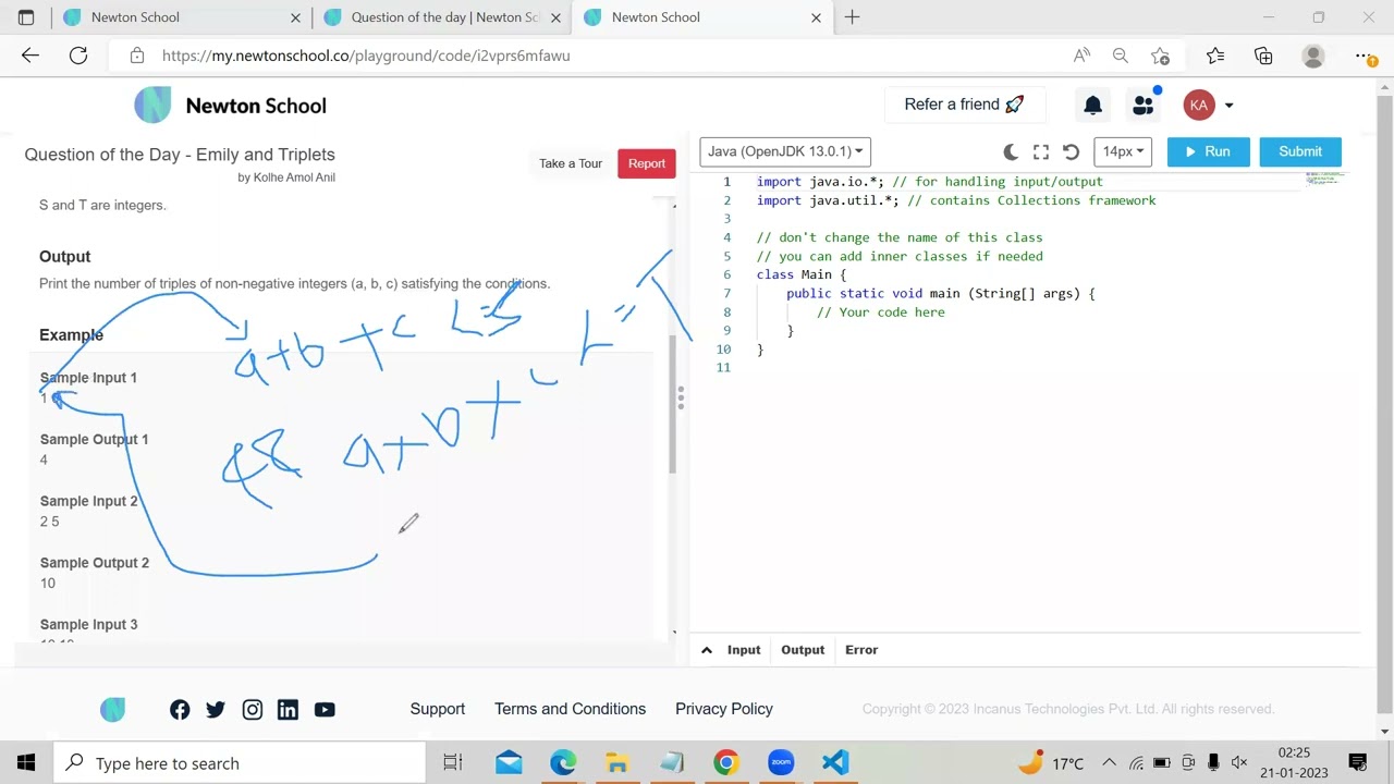 Question of the Day - Emily and Triplets | Newton School - 20/01/2023