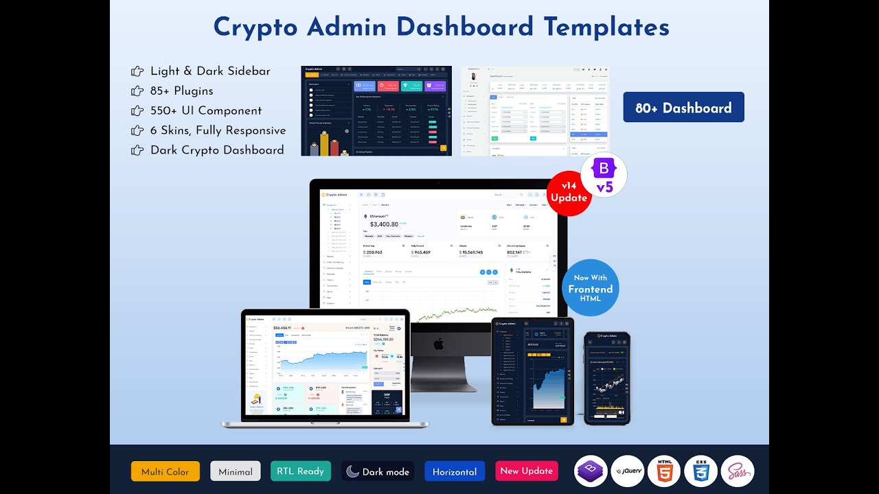 Crypto Responsive Web Application Kit Admin Dashboard Template