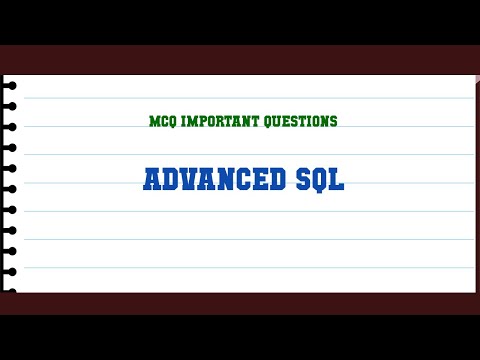 Advanced Sql MCQ Questions