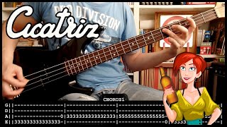 CICATRIZ - Lola 🍺 (bass cover w/Tabs & lyrics)