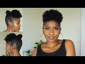 Quick Style: How to Achieve a Thick Bang + Mini Bun on Fine Short 4C Natural Hair in a Hour!|Mona B.
