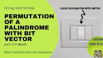 permutation of palindrome with bitvector, logical view of bitvector,arrays and strings questions | 3