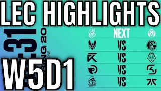 LEC Highlights ALL GAMES Week 5 Day 1 Spring 2020 League of Legends EULEC