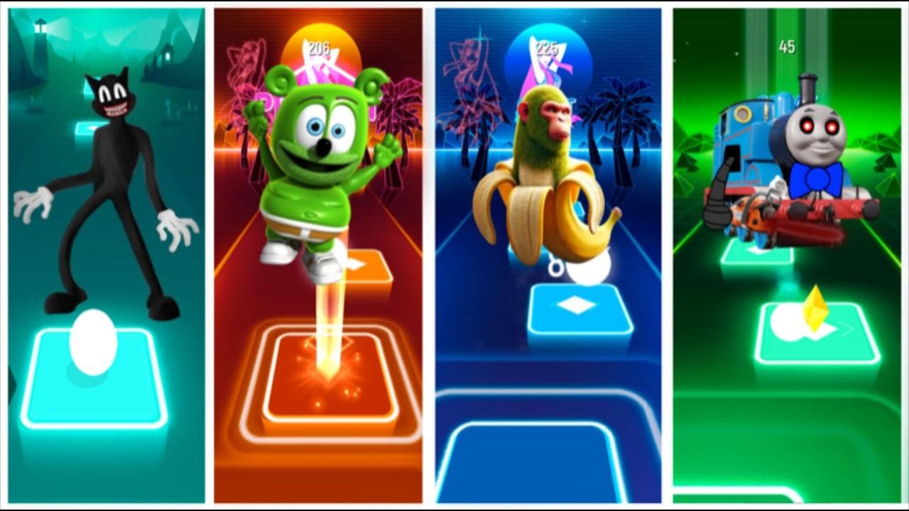 Cartoon Cat 🆚 Gummy Bear 🆚 Chimpanzini Bananini 🆚 Tomas train eater   / Who is Best?