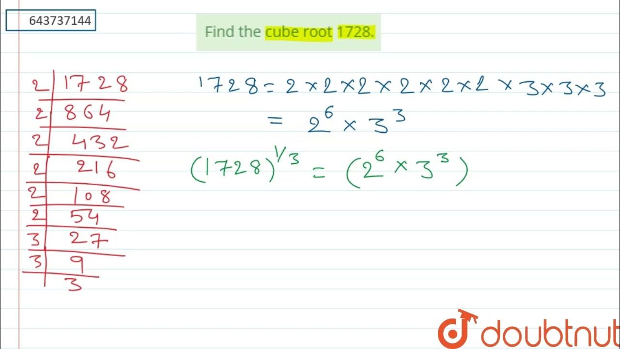 Find The Cube Root 1728 8 CUBES AND CUBE ROOTS MATHS ICSE find-the-cube-root-1728-8-cubes-and-cube-roots-maths-icse