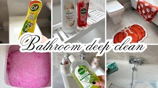 COME DEEP CLEAN MY BATHROOM WITH ME 🫧 | Cozy & Satisfying Cleaning Motivation
