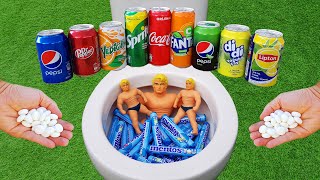 Big Stretch Armstrong VS Smalls Cola, Fanta, Sprite, Didi, Pepsi, Yedigün and Mentos in the toilet