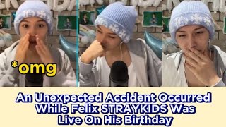 An Unexpected Accident Occurred While Felix STRAYKIDS Was Live On His Birthday Resimi