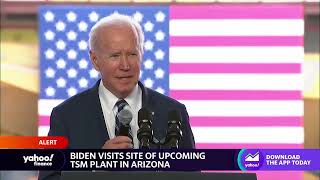 President Biden gives speech at TSMC chip plant in Arizona