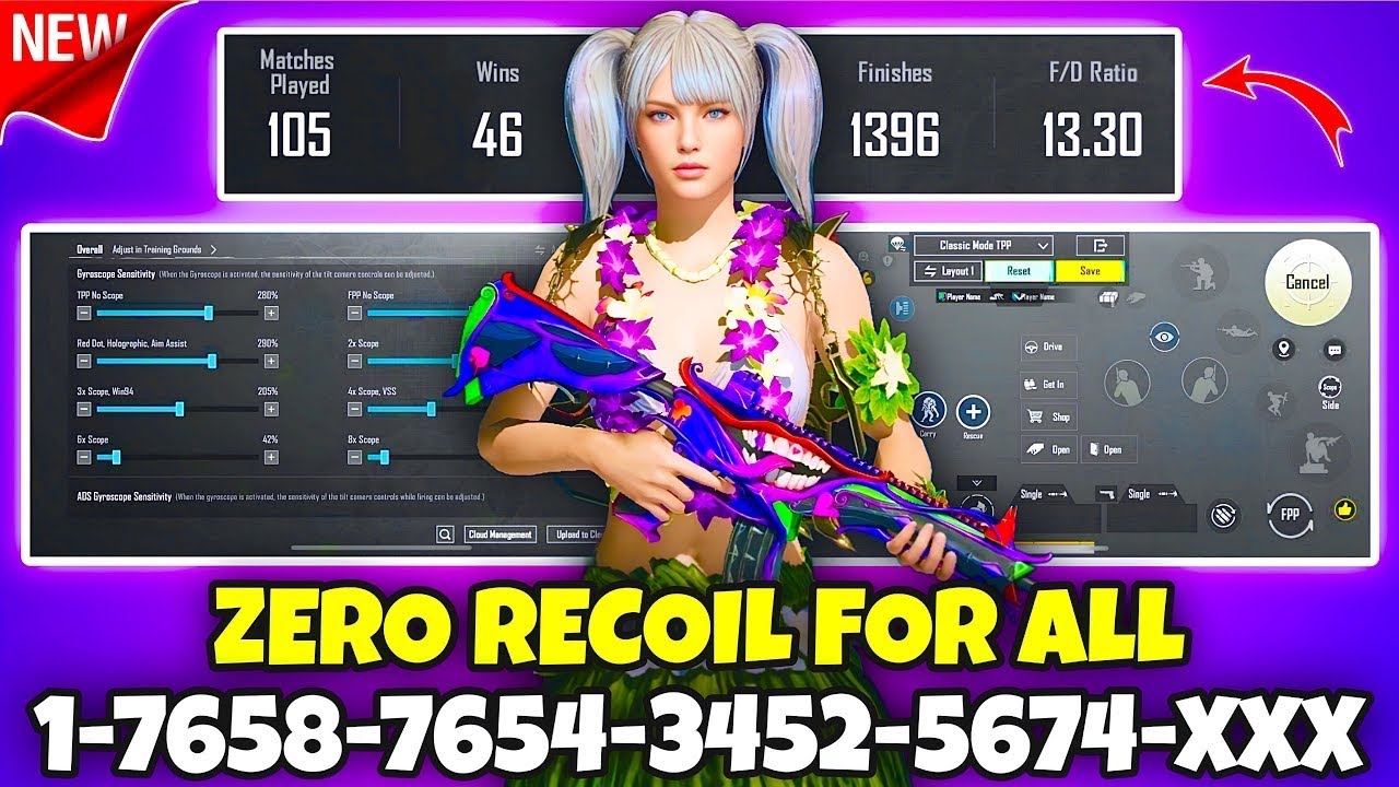 🔥Bgmi sensitivity settings 2026 🥵 | Bgmi best sensitivity settings 😱| Zero recoil sensitivity bgmi.