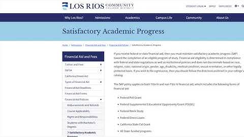 Satisfactory Academic Progress (SAP)