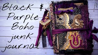 purple and black boho junk journal | flip through | boho needs