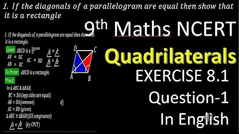 If the diagonals of a parallelogram are equal, then show that it is a rectangle.