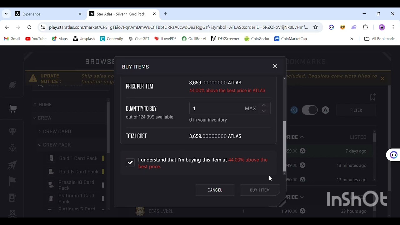 How to purchase and open Star Atlas Crew Packs.